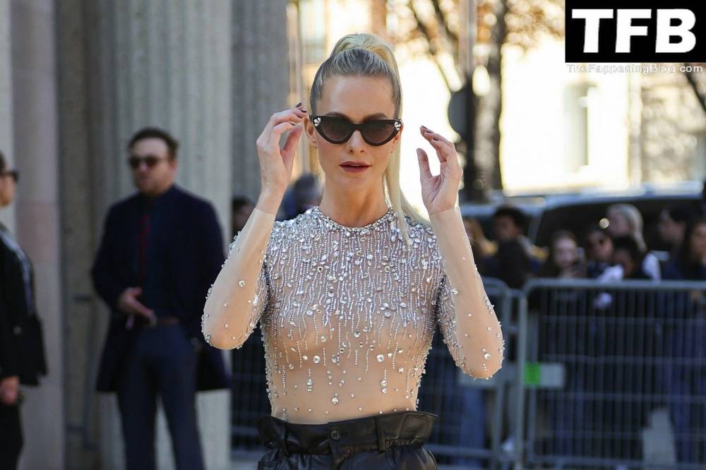 Poppy Delevingne Poses in a See-Through Top at Miu Miu Womenswear Show - #17