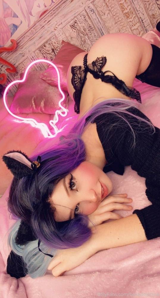 Belle Delphine Nude Purple Hair Kitten Onlyfans Set Leaked - #14