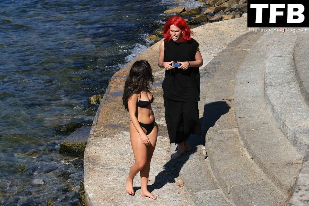 Addison Rae Displays Her Curves in a Black Bikini on Holiday with Omer Fedi on Lake Como - #57