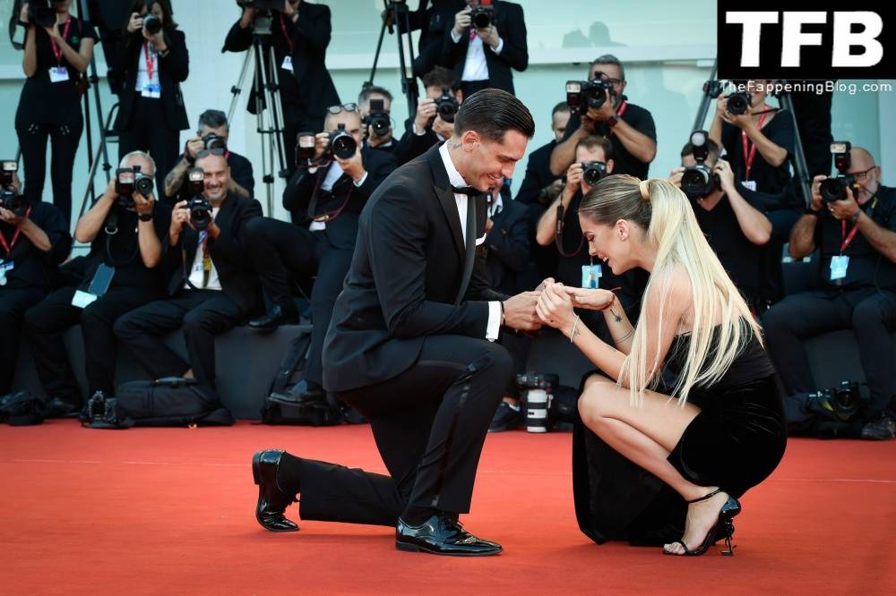 Alessandro Basciano Proposes to Sophie Codegoni During 1CThe Son 1D Red Carpet at the 79th Venice International Film Festival - #27