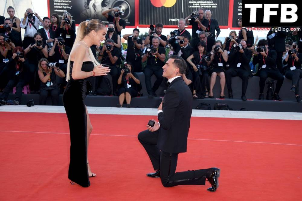 Alessandro Basciano Proposes to Sophie Codegoni During 1CThe Son 1D Red Carpet at the 79th Venice International Film Festival - #20