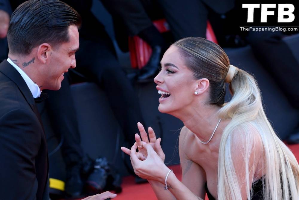 Alessandro Basciano Proposes to Sophie Codegoni During 1CThe Son 1D Red Carpet at the 79th Venice International Film Festival - #45
