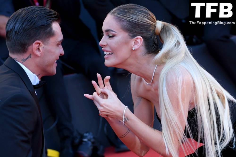 Alessandro Basciano Proposes to Sophie Codegoni During 1CThe Son 1D Red Carpet at the 79th Venice International Film Festival - #35
