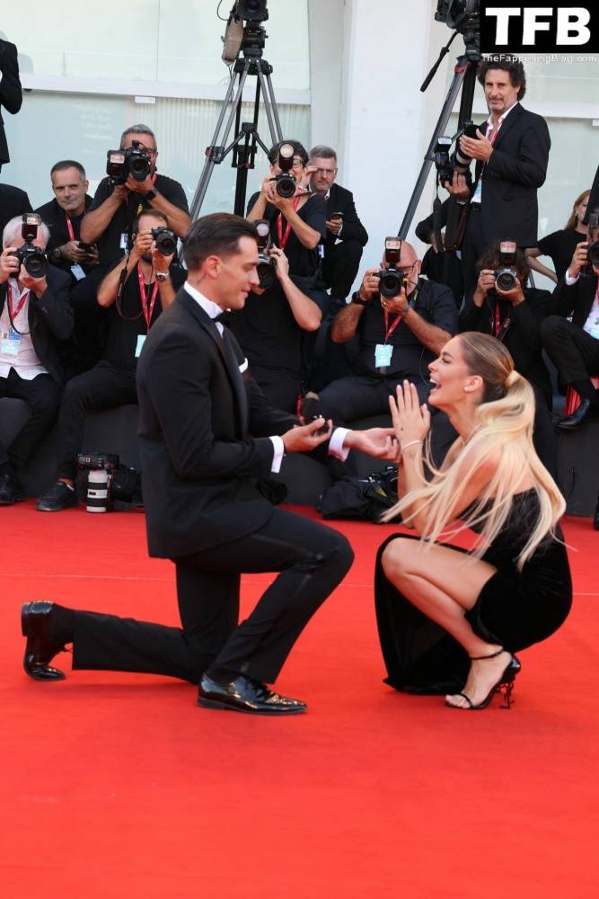 Alessandro Basciano Proposes to Sophie Codegoni During 1CThe Son 1D Red Carpet at the 79th Venice International Film Festival - #83