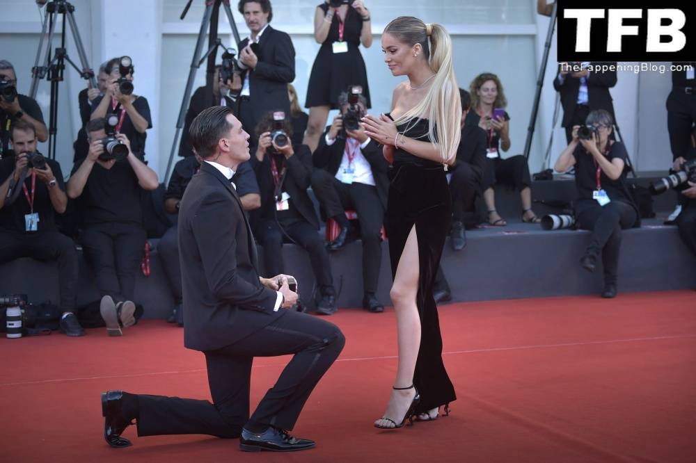 Alessandro Basciano Proposes to Sophie Codegoni During 1CThe Son 1D Red Carpet at the 79th Venice International Film Festival - #90