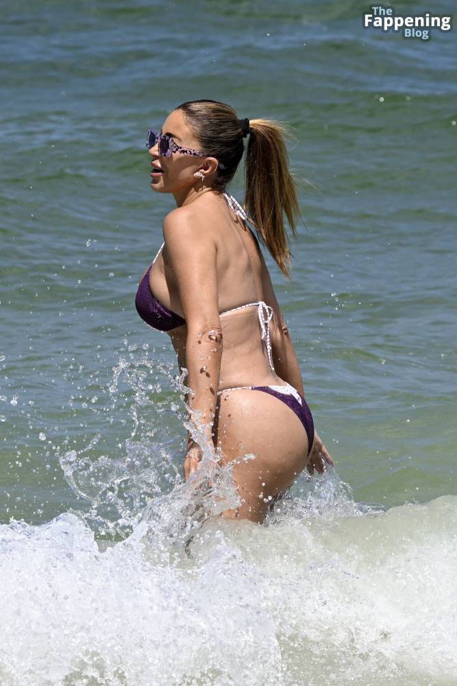 Larsa Pippen Looks Incredible as She Wears a Purple String Bikini on Miami Beach (24 Photos) - #1