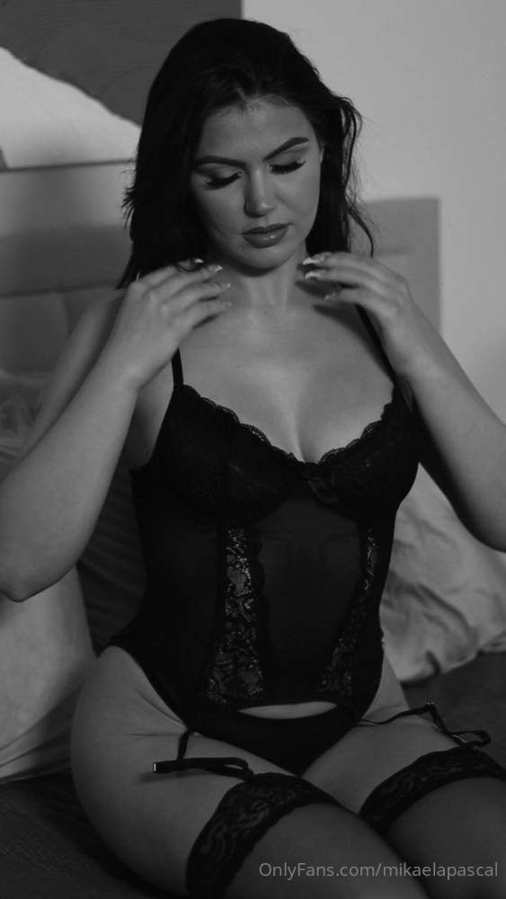 Mikaela Pascal B&W Lingerie Stockings Onlyfans Video Leaked - #13