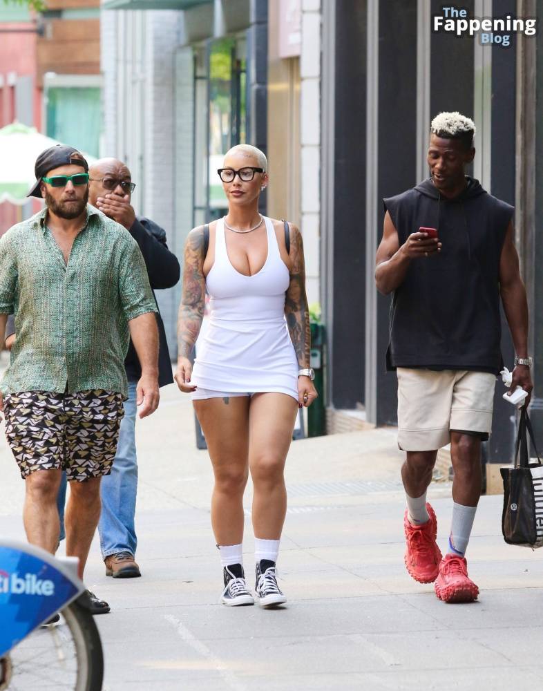 Amber Rose Turns Heads in a Revealing White Mini Dress During SoHo Outing (39 Photos) - #21