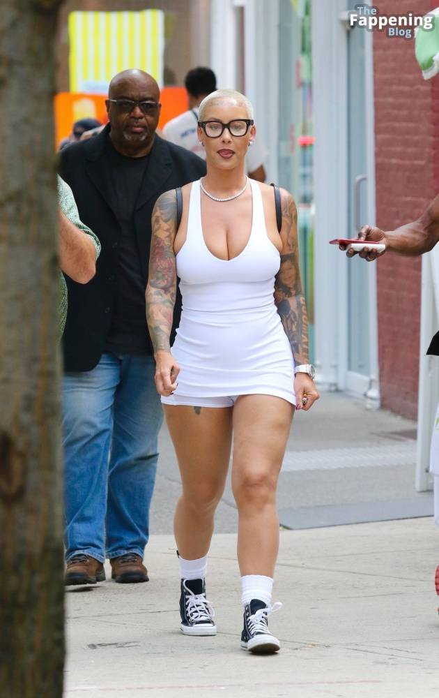 Amber Rose Turns Heads in a Revealing White Mini Dress During SoHo Outing (39 Photos) - #25