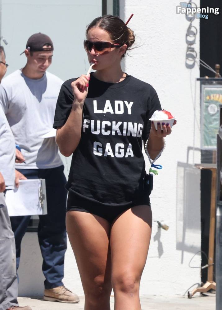 Addison Rae Rocks Bold “Lady Gaga” Tee and Red Heels in Los Angeles (27 Photos) - #3