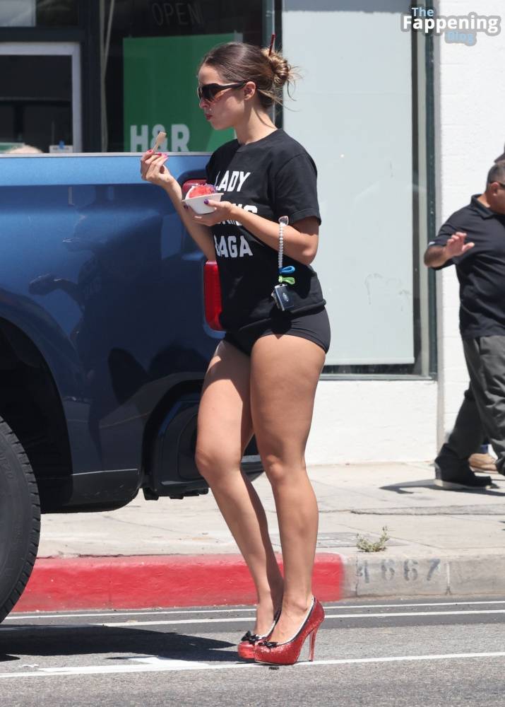 Addison Rae Rocks Bold “Lady Gaga” Tee and Red Heels in Los Angeles (27 Photos) - #6