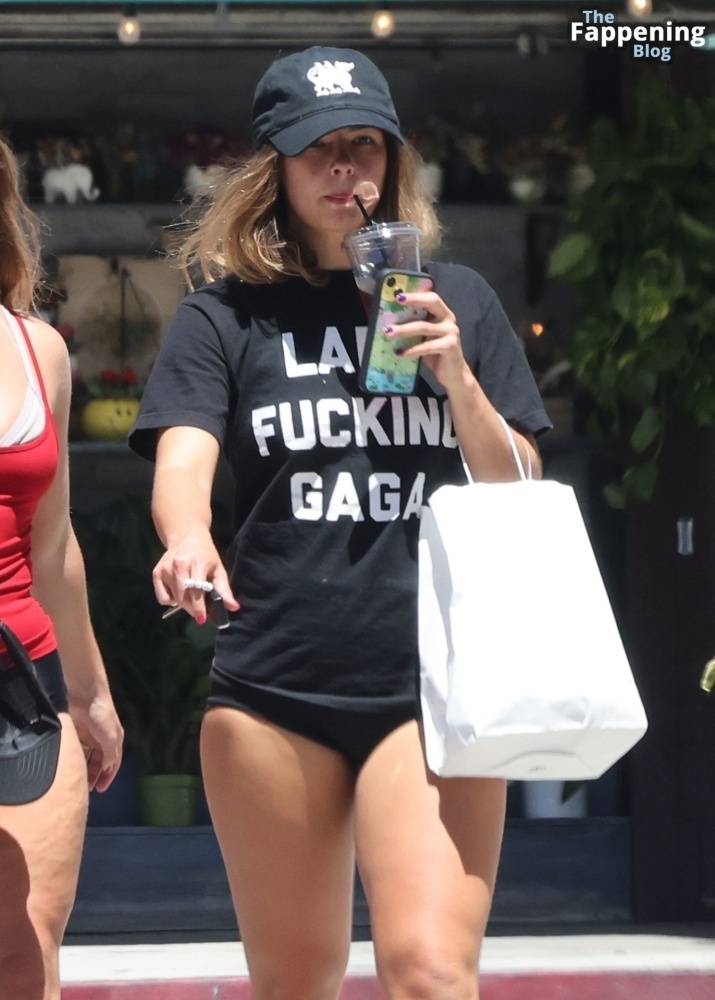 Addison Rae Rocks Bold “Lady Gaga” Tee and Red Heels in Los Angeles (27 Photos) - #9