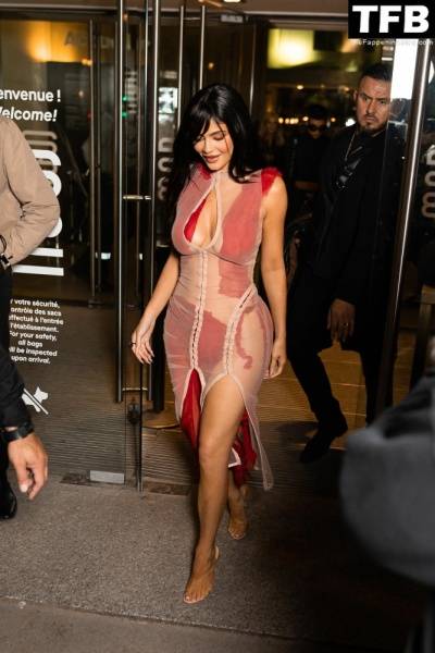 Kylie Jenner is Ravishing in Red Leaving Dinner at 1CChez Loulou 1D During PFW on modeladdicts.com