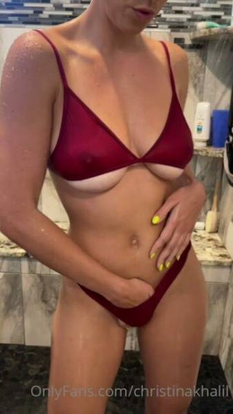Christina Khalil Shower Bikini Strip Onlyfans photo Leaked
