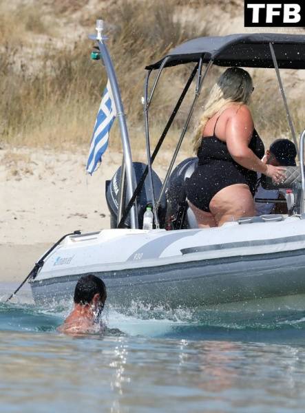 Gemma Collins Flashes Her Nude Boobs on the Greek Island of Mykonos